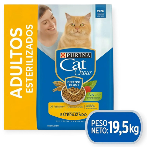 Cat chow adulto esterilizado Defense plus 19,5 kg