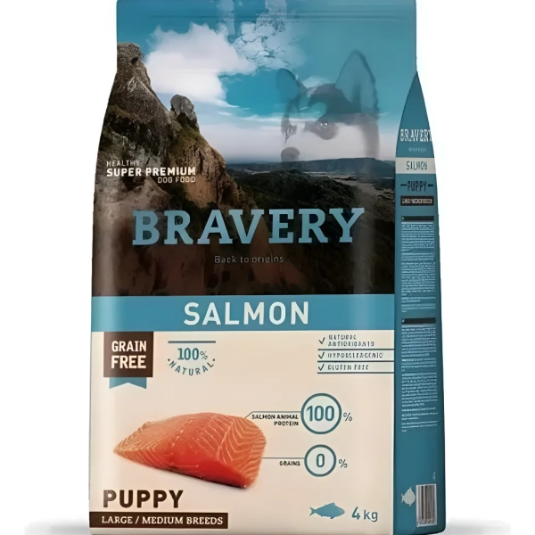 Bravery Salmón Cachorro Raza Mediana/grande 4 Kg