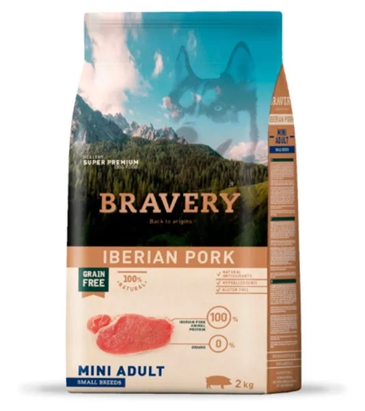 Bravery Cerdo Ibérico Mini Adulto Raza Pequeña 2 Kg