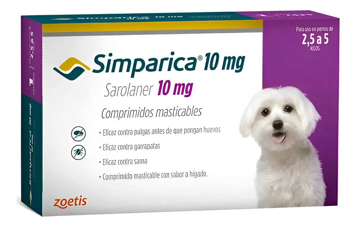 Simparica 10 mg 2.5 a 5 kg x1 Comprimido