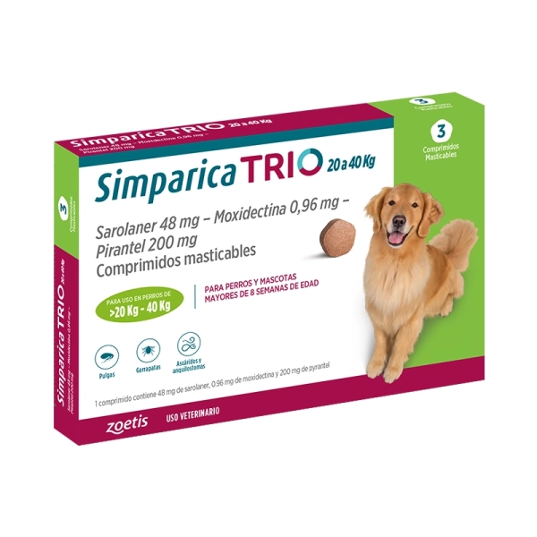 Simparica Trio 20-40 Kg x3 Comprimidos