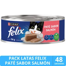 24 Latas De Felix Para Gato 156 Grs Sabor Pate De Salmon