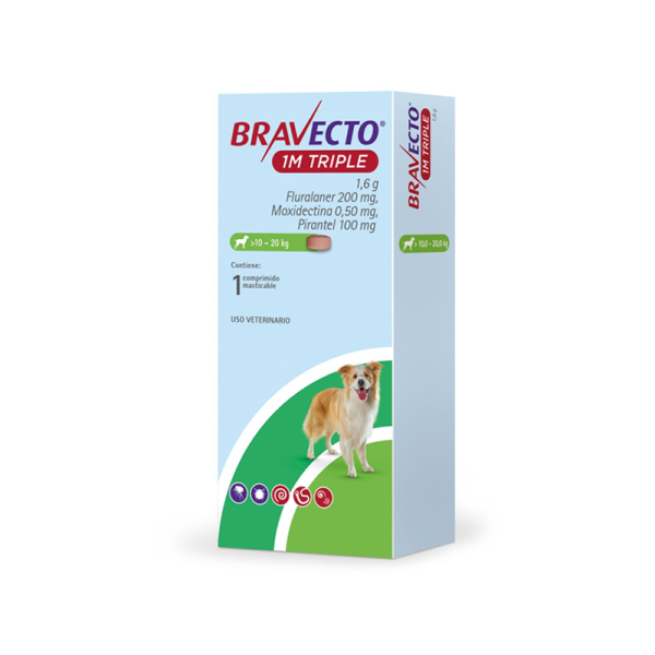 Bravecto para Perros 1 Mes Triple (10-20kg)