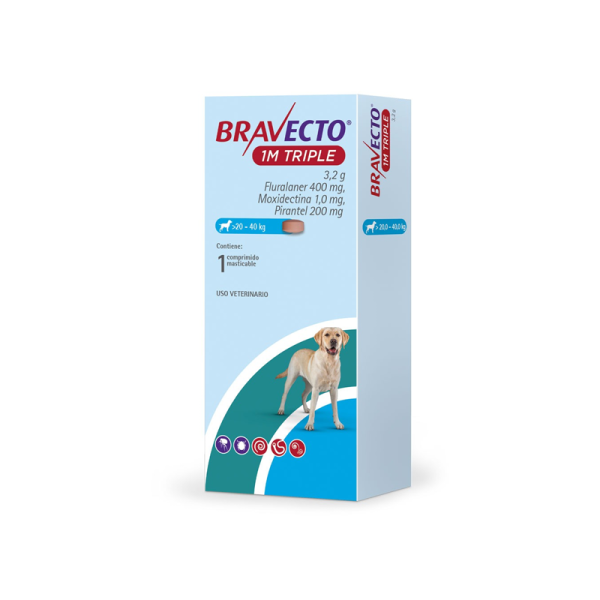 Bravecto 1M TRIPLE 1 comprimido 20-40 kg