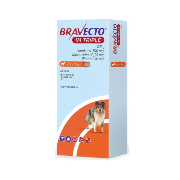 Bravecto 1m Triple 100mg 1 Tab M 5kg A 10kg