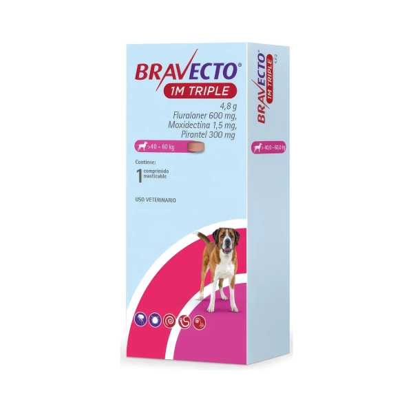 Bravecto para Perros 1 Mes Triple (40-60kg)